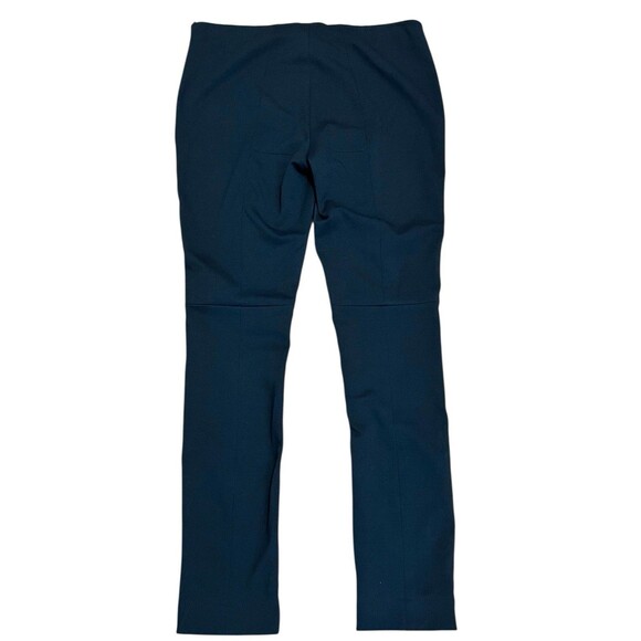 AKRIS PUNTO Fancy Lamb Nappa Leather Trousers Navy Blue/Black & Ponte Knit Sz 10 - Picture 2 of 8